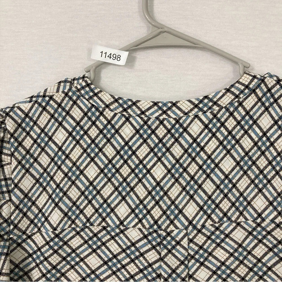 1. State Plaid V Neck Soft Lightweight Short Sleeve Button Down Large - Picture 10 of 10